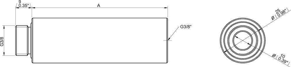 Piab Suction cup extension 110, G3/8 male x G3/8 female